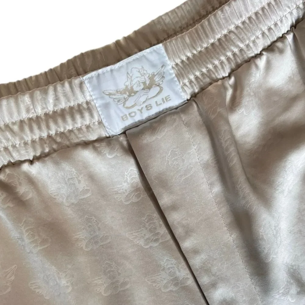 Boys Lie Satin Lounge Shorts all-over cherub print Size XXL - Picture 3 of 16